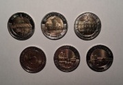 zestaw 6-ciu monet kolekcjonerskich o nominale 5zł.z serii,, Odkryj Polskę"