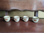 PRL Zakłady Porcelitu Stołowego Pruszków zestaw 4 x filiżanka porcelit 