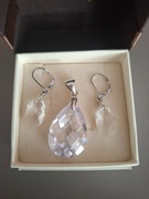 Kolczyki, zawieszka, srebro 925 i Swarovski