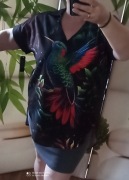 Bluzka z kolorowym ptakiem 48-52