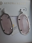 Kolczyki Kendry Scott ogromne z różowego kwarcu  rodowane