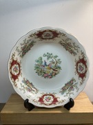 głęboki talerz ceramika malowany rajski ptak, kwiatowy anglia 54 porcelana