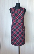 Esprit sukienka biurowa princeska w szkocką kratę S M