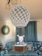 Szydełkowy balon lampion z króliczkiem Handmade Boho