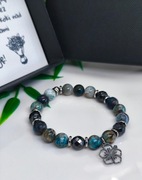 Bransoletka - apatyt, hematyt, stal chirurgiczna, dowolna dedykacja 