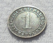Niemcy Weimar 1 fenig reichspfennig 1925 J WiH miasto Hamburg KM# 37 Ładny