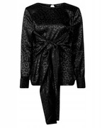 BOOHOO satynowy top z długim rękawem 34