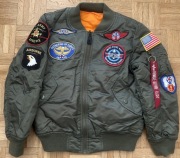 KURTKA PILOTKA BOMBER FLYER'S ALPHA INDUSTRIES Z NASZYWKAMI 