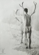 Akt męski rysunek autor Michał Powałka