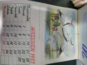 Stara zabawka Prl Kalendarz wróbla Ćwirka 1987r Piękny UNIKAT