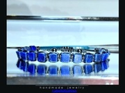 BRANSOLETKA KAMIENIE NATURALNE LAPIS LAZULI KOSTKI MĘSKA SZER.NAD 18 CM