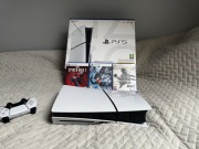 PlayStation 5 Slim 1TB + 3 gry + pad + karton | stan bardzo dobry