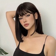 Peruka damska włosy brąz proste dłuższy bob Wysyłka 24h PL