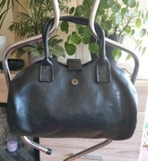 Torebka czarna z połyskiem- eco-skóra- INDITEX.