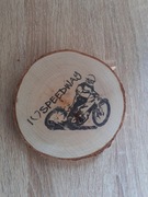 Żużel. Podkładka pod kubek. Drewno. 