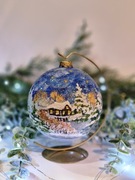 Bombka 100% ręcznie malowana 12 cm NIETŁUKĄCA + STOJAK