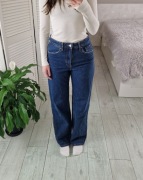 Reserved spodnie jeansowe dżinsowe wide leg szerokie granatowe S 36