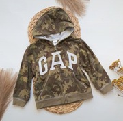 Bluza polarowa polar z kapturem 92 na zamek kieszenie moro khaki zielona 