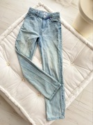 Jeansy Bershka high waist straight fit rozmiar 36 S jasny denim