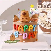 Topper / figurka kapibara – kawaii ozdoba na tort  6.5 cm