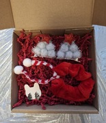 Zestaw box mikołajki święta akcesoria do włosów kolczyki choinka 