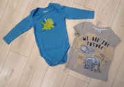 Zestaw chłopięcy body + t-shirt rozmiar 80 (74/80)