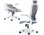 Fotel biurowy ergonomiczny siatka zagłówek składany kompakt