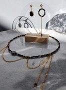 Naszyjnik i kolczyki czarny z łańcuszkami