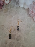 Kolczyki handmade srebro z naturalnych szmaragd nilu noc kairu hematyt 