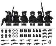 6 Figurek żołnierzy współczesnych z bronią+akcesoria kompatybilne z Lego