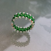 Wieniec Elfów Unisex  handmade pleciony pierścionek z koralików 