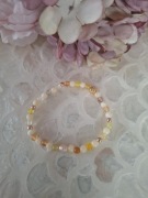 Bransoletka handmade z naturalnych kamieni hematyt agat perły 