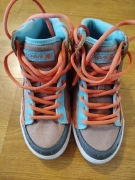 Nowe wysokie trampki buty ze skórą pomarańczowe z niebieskim Gravis 36