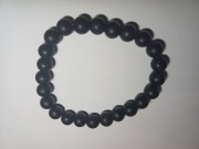 Modna Bransoletka z matowym Czarnym Agatem