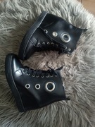 Botki damskie lu boo sneakersy na koturnie czarne 