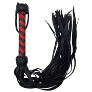 Flogger ze skóry naturalnej - klasyczny w kolorze czarnym i czerwonym