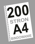 książka ksero A4 mono do 200 stron + bindowanie