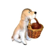 Figura Dekoracja Pies z Koszykiem