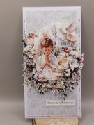 Kartka komunijna ręcznie robiona, handmade, 