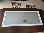 Lustro ścienne wiszące biała rama roz 140cm x 60cm