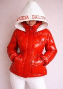 Bało-czerwona kurtka damska, przejsciowa zima/wiosna, lekka, premium, L/XL