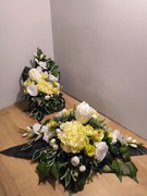 Stroik na grób, kompozycja na cmentarz, wiązanka z wazonem , zestaw.LU24K