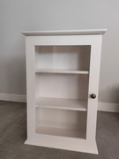 Elegancka Szafka Biała z Dwoma Półkami i Szklanymi