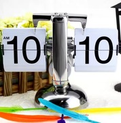 Vintage Flip Digital Clock zegar stołowy mechaniczny dekoracja domu biuro 