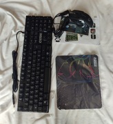 Klawiatura,mysz i podkładka dla graczy z podświetleniem RGB 