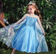 Niebieska sukienka z dodatkami Elsa kraina lodu 110 cm