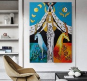 duży obraz tarot kapłanka rydwan arkana astrologia