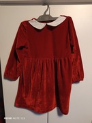 Czerwona sukienka z białym kołnierzykiem 104 cm