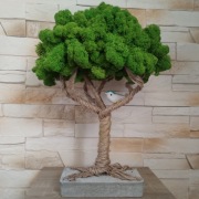 Drzewko Szczęścia Chrobotek, dekoracja wnętrza, handmade, juta, 40cm