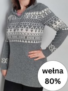 Wełniany sweter wełniana tunika Only M / 38 skandynawski świąteczny